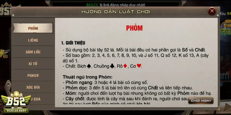 Quy định ăn và rút bài chuẩn chỉnh 
